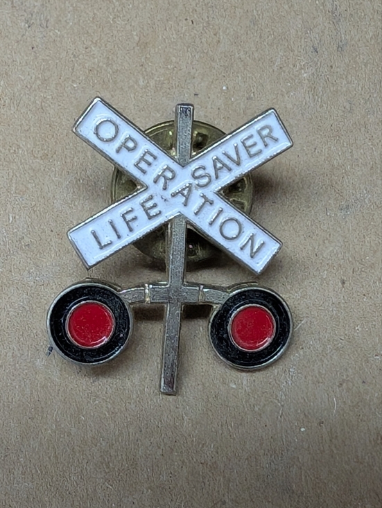 Other - Operation Life-Saver Red & White Railroad Signal Lapel Pin or Tie Tack